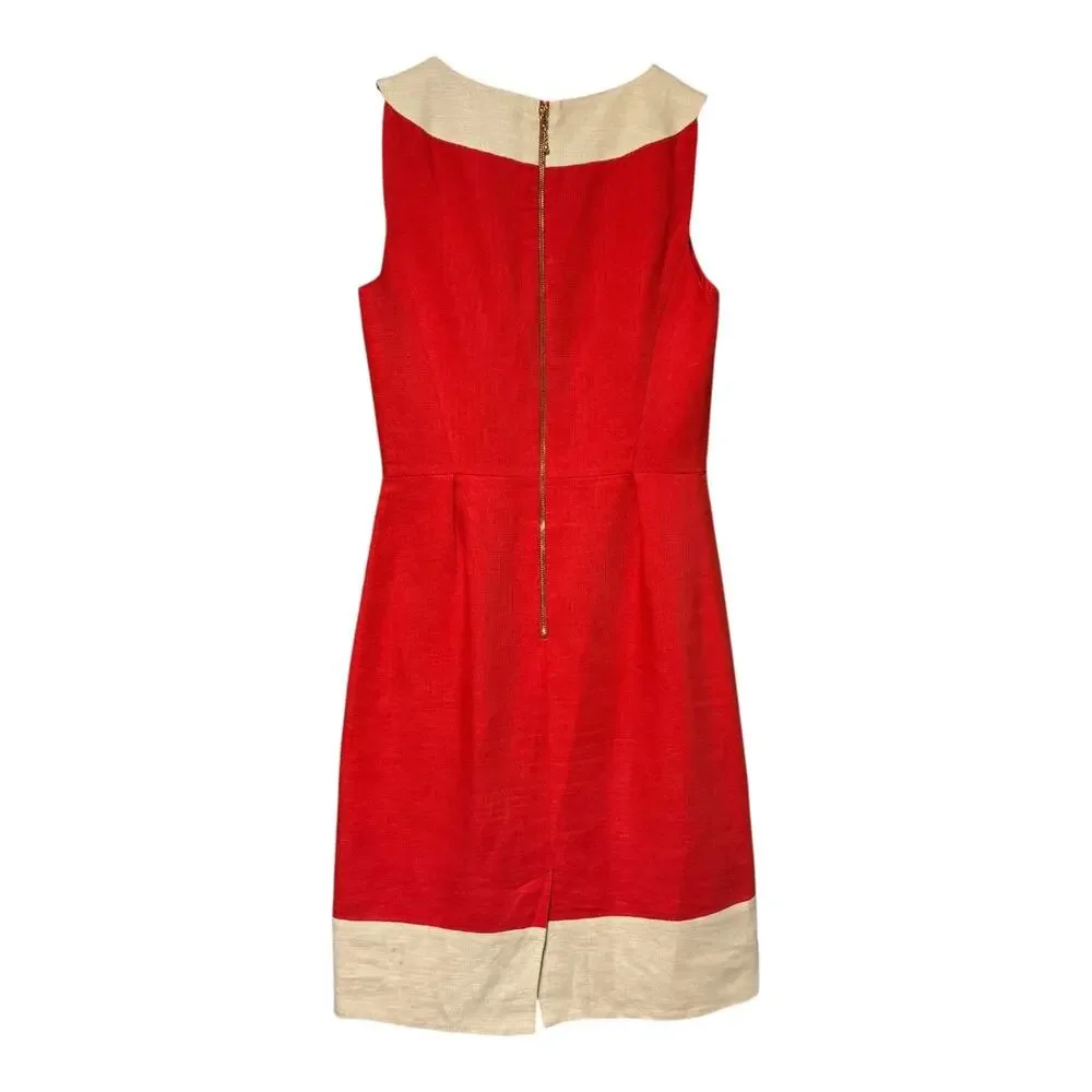 Kate Spade Sleeveless Linen Dress James Red Oat 2